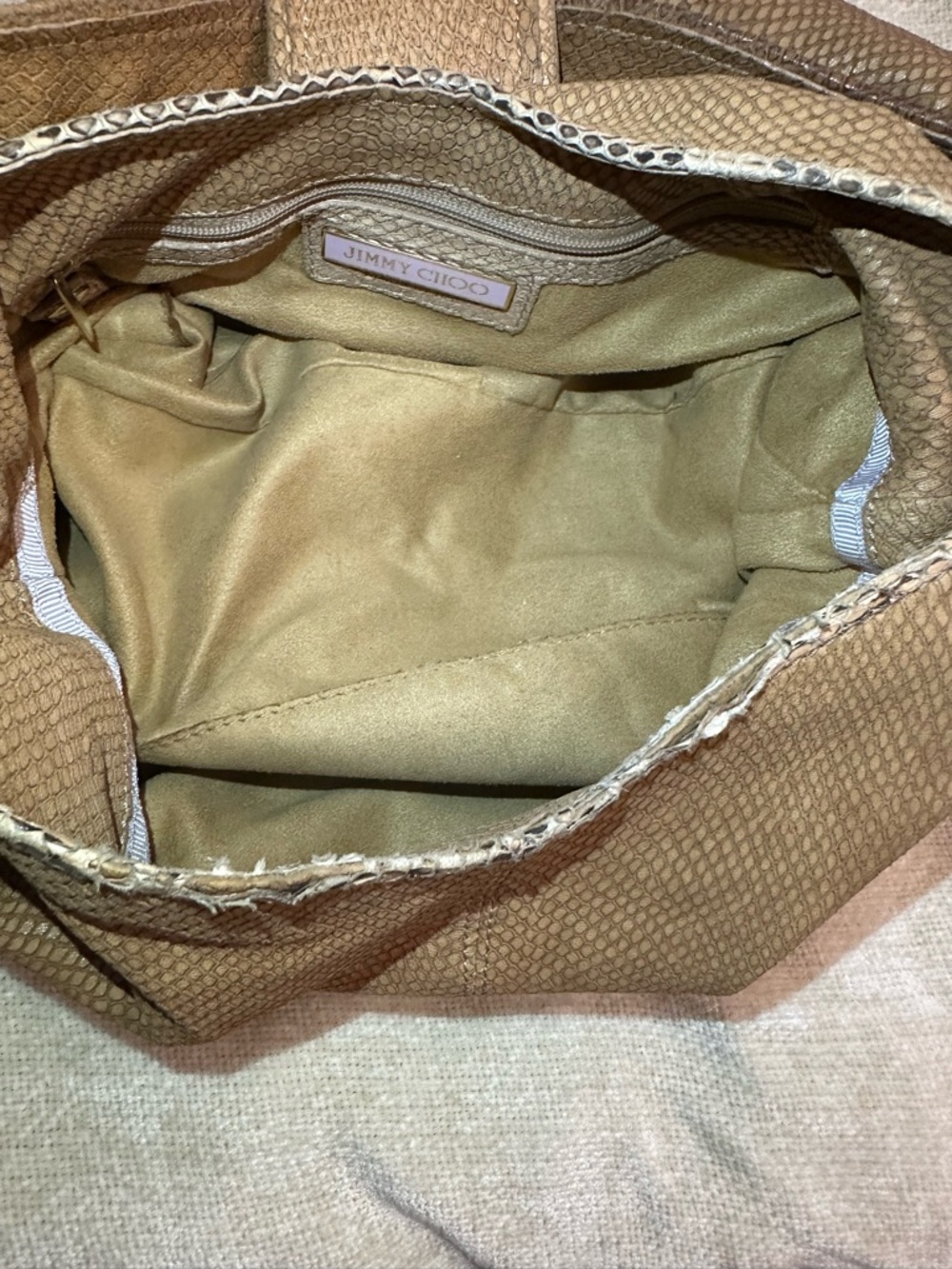 Jimmy Choo Rahmyn Hobo Bag Snake-Embossed Leather - Picture 9 of 13